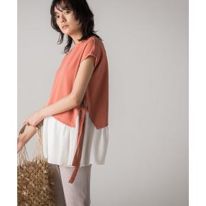 tシャツ 「socolla」楊柳アシメヘムドッキングプルオーバー レディース