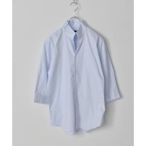 シャツ ブラウス 日本製ブロードスキッパーデザイン七分袖シャツ