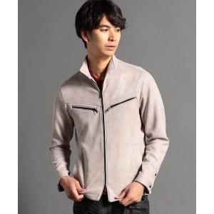 ジャケット ライダースジャケット ポンチスウェードジップアップブルゾン