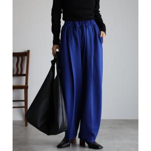 パンツ 「_____m.weコラボ」ダイバーギャザータックワイドパンツ/裾ボタンパンツ　２WAYパンツ レディース