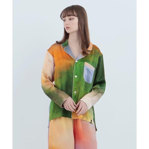 パジャマ ルームウェア 「トップス」ウォーターカラーシルクパジャマ -ミスティレイク- レディース ...