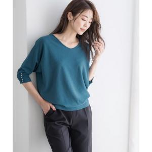 ニット パールボタンドルマンニット