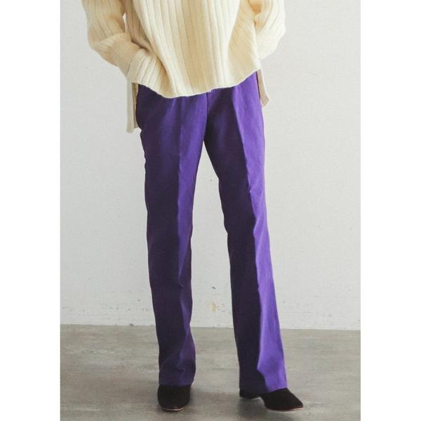 パンツ キルトライクステッチ　スリムフレアパンツ レディース