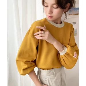 ニット セーター 「JaVaジャバ コラボ」もっちり＆軽量。袖ボリューム配色オーバーニット レディース