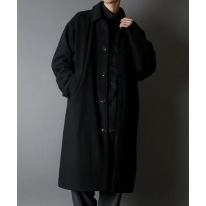 ステンカラーコート コート 「別注」over size wool bal collar coat/オーバーサイズ ウール バルカラー ロングコート/ス