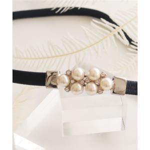 ベルト パールモチーフベルト レディース