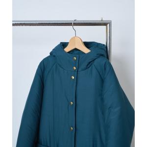 コート アウター コットンシルク厚中わたフーデッドコート レディース