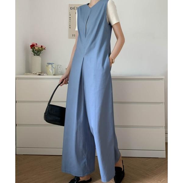 サロペット オーバーオール ノースリーブオールインワン レディース