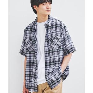 シャツ ブラウス Wガーゼチェックシャツ