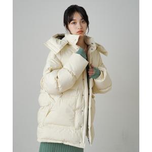 ダウンコート ダウンジャケット 「earthy_」ミディハイブリットダウンコート レディース
