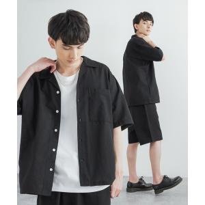 セットアップ セットアップ オーバーサイズ 半袖オープンカラーシャツ＆ワイドイージーショートパンツ