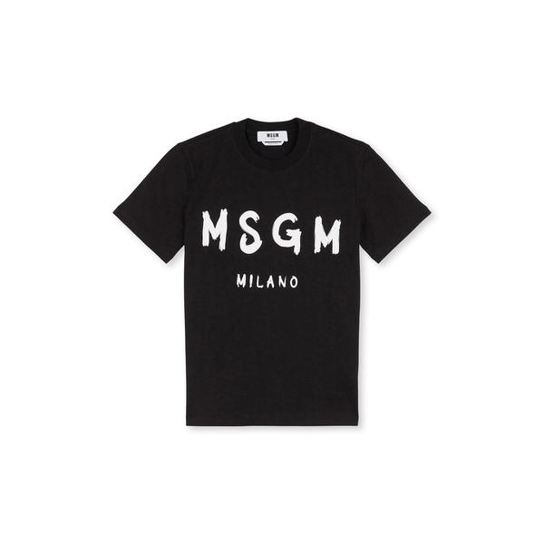 tシャツ 半袖 「Basic Color」MSGM ブラッシュロゴTシャツ レディース