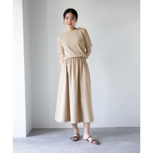 ワッシャーギャザーカットワンピース【S】ノースリーブ プリーツ