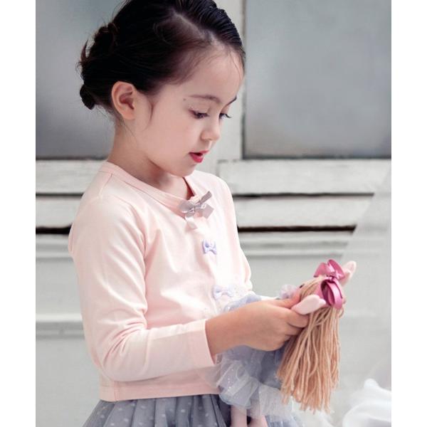 カーディガン UVcut フレンチリボンカーディガン キッズ 子供服 女の子