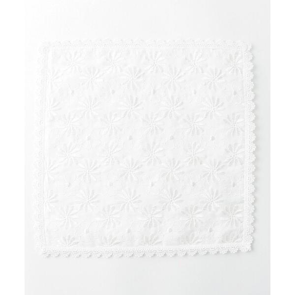 タオル ハンカチ レディース EMBROIDERY FLOWER GAUZE  ガーゼハンカチ