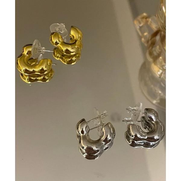 ピアス エンボスデザインフープピアス レディース