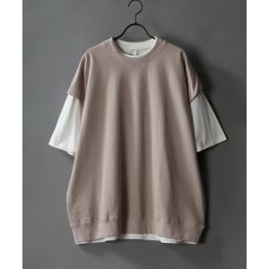 ベスト Big silhouette sweat vest×wide T-shirt/ビッグシルエット