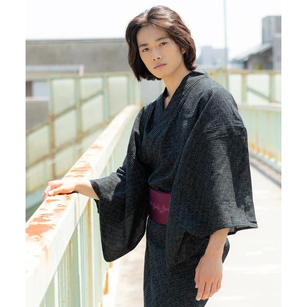 浴衣 メンズ 浴衣 5点セット 楊柳浴衣 （浴衣＋角帯＋下駄＋巾着＋腰紐）S/M/L/LL サイズ ...