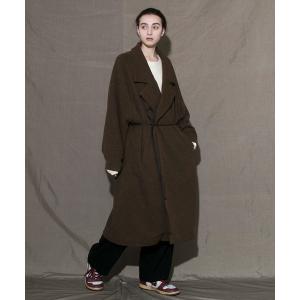 コート チェスターコート 「my beautiful landlet」RECYCLED MELANGE WOOL KNIT LONG COAT｜zozo