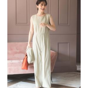 パンツ スーツ ウエスト切り替えオールインワン