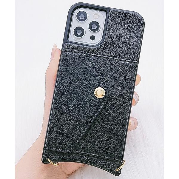 スマホケース ネックストラップ カードホルダー付PUレザーiPhoneケース カバー