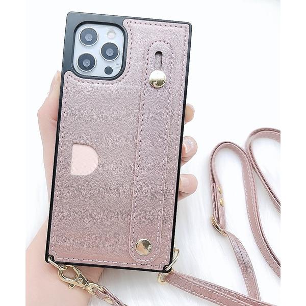 スマホケース ストラップベルト カードホルダー付iPhoneケース カバー