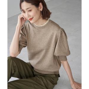 ニット 衿レースニットプルオーバー