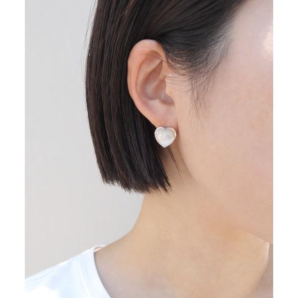 ピアス 「ieLS」SV925 シルバー マザーオブパール ハートピアス レディース メンズ