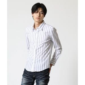 シャツ ブラウス メンズ VANQUISH/ヴァンキッシュ ジャパンメイド ストライプ スリムフィットシャツの商品画像