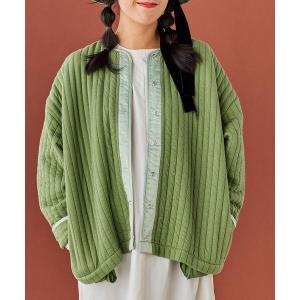 カーディガン キルトライクスナップボタンカーディガン#