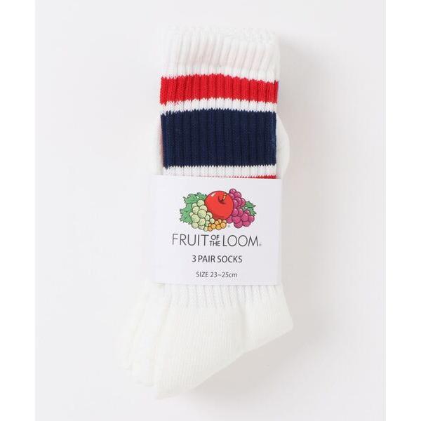 靴下 「FRUIT OF THE LOOM」アメリブライン/クルー丈ソックス/レディース/3足セット...