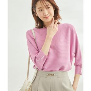 ニット 7分袖パールドルマンニット