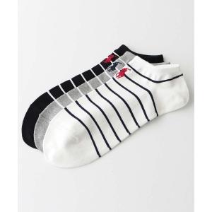 靴下 POLO RALPH LAUREN メンズ ワンポイント 細ボーダー 3足組