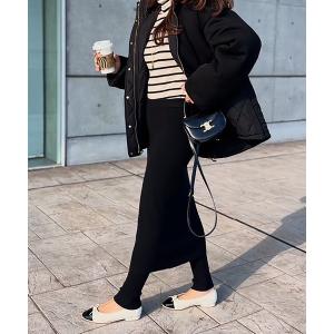 レギンス スパッツ レイヤードニットスカートパンツ レディース