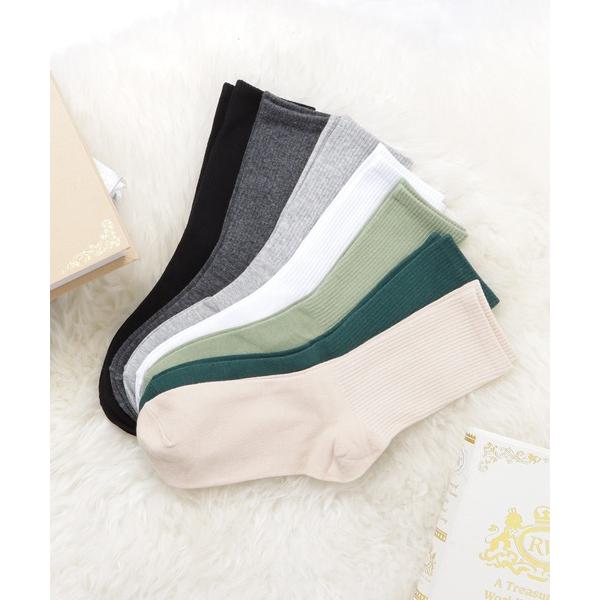 靴下 「7足組」 クルーリブソックスセット レディース