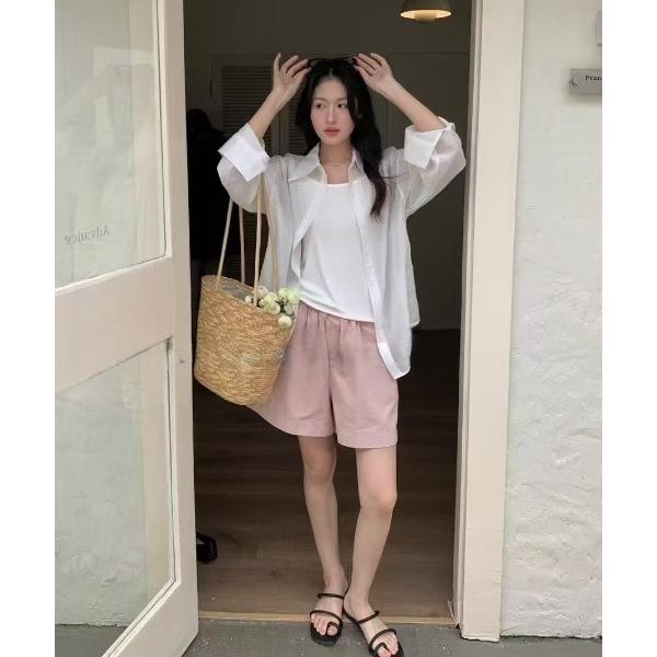 ブラウス シャツ シアー長袖シャツ(シュシュセット) レディース