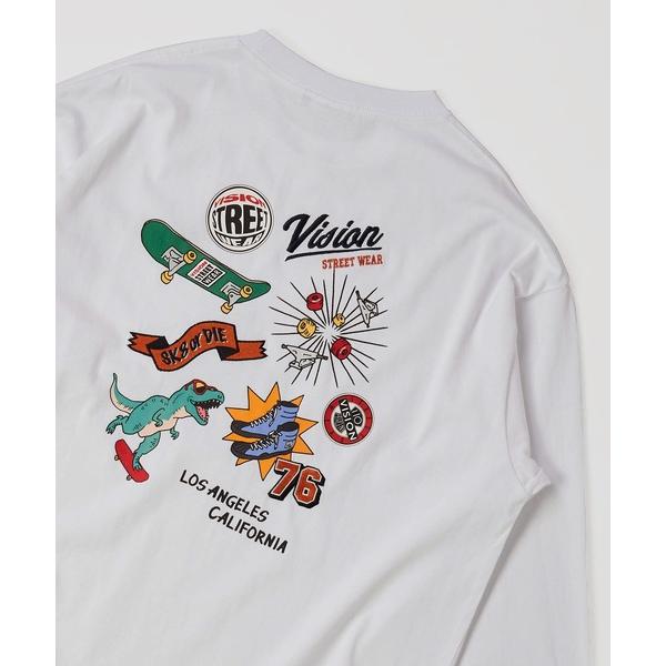tシャツ 「VISION STREET WEAR」ビッグシルエット マルチイラスト ロングスリーブT...