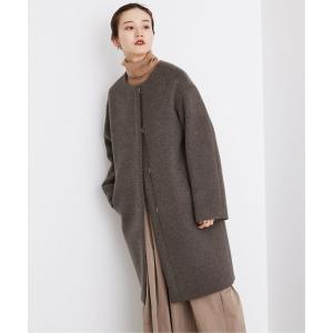ラムウールノーカラーコート