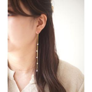 ピアス レディース 「 ammy. / エイミードット 」 ポイントアクセント ロングチェーン ピアス｜zozo