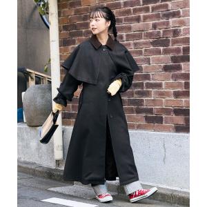 ステンカラーコート ウーリー２wayケープステンカラーコート レディース
