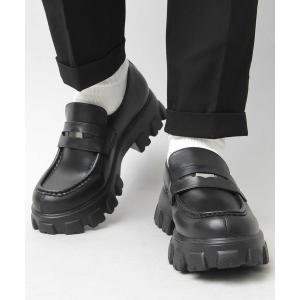 ローファー 厚底 軽量 トラックソール コインローファー（スムース・クロコ） メンズ