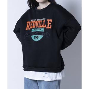 トレーナー スウェット ビッグシルエット プルオーバー カレッジロゴ 裾重ね着風 スウェット トレーナー -ARCADE Limited Line-