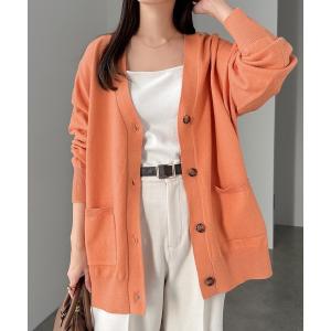 カーディガン 長袖Vネックニットカーディガン