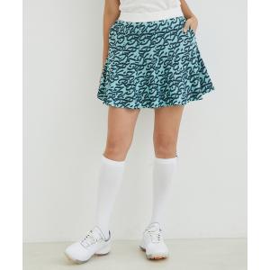 DESCENTE GOLF 【超美品】デサントゴルフ スカート 黒×白 ストライプ