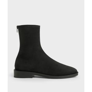 CHARLES & KEITH ブーツ ラウンドトゥ ジップアップアンクル CHARLES & KEITH ブーツ ラウンドトゥ ジップアップアンクル