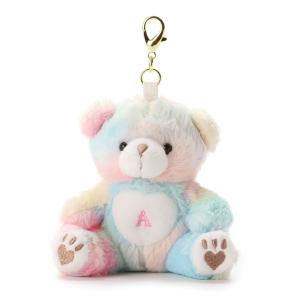 キーケース イニシャル グラデーションカラーくまチャーム