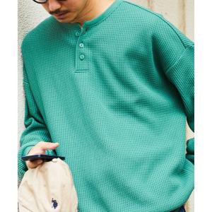 tシャツ Tシャツ WEB限定 ビッグシルエット ワッフル ヘンリーネックPO/サーマル/プルオーバー