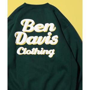 スウェット WEB限定 BEN DAVIS×FREAK'S STORE/ベンデイビス 別注 ビッグシルエット バックプリント クルーネックスウェット/