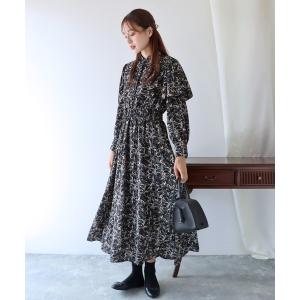 ワンピース フレアケープスリーブワンピース