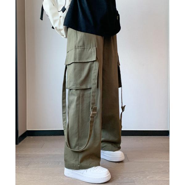 カーゴパンツ 「neos -addictive design-」ルーズシルエット サスペンダー フラ...